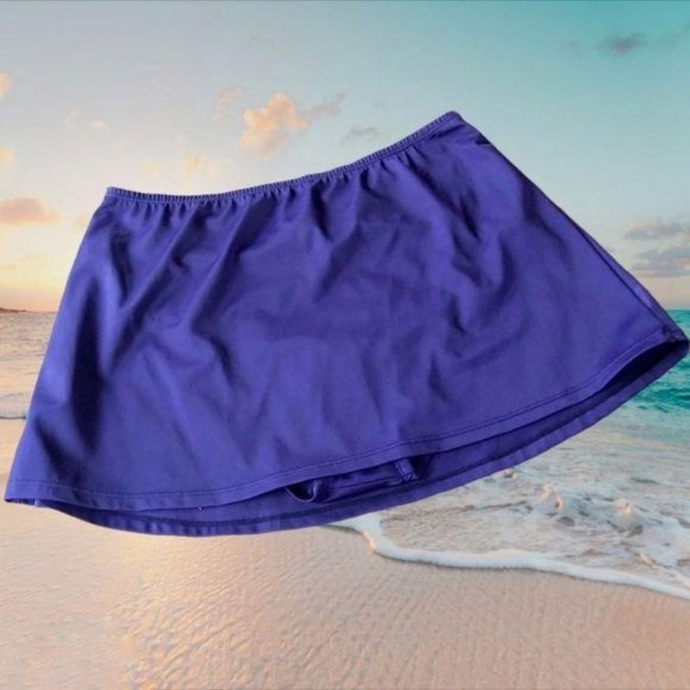 JANTZEN Classic Navy Blue Mid-Rise Swim Skirt